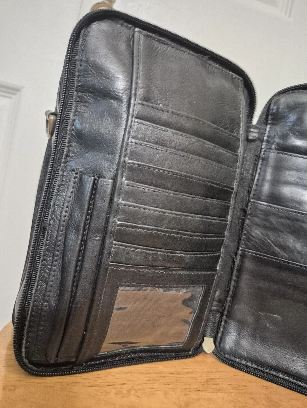 Wilsons Black Leather Organizer Bag